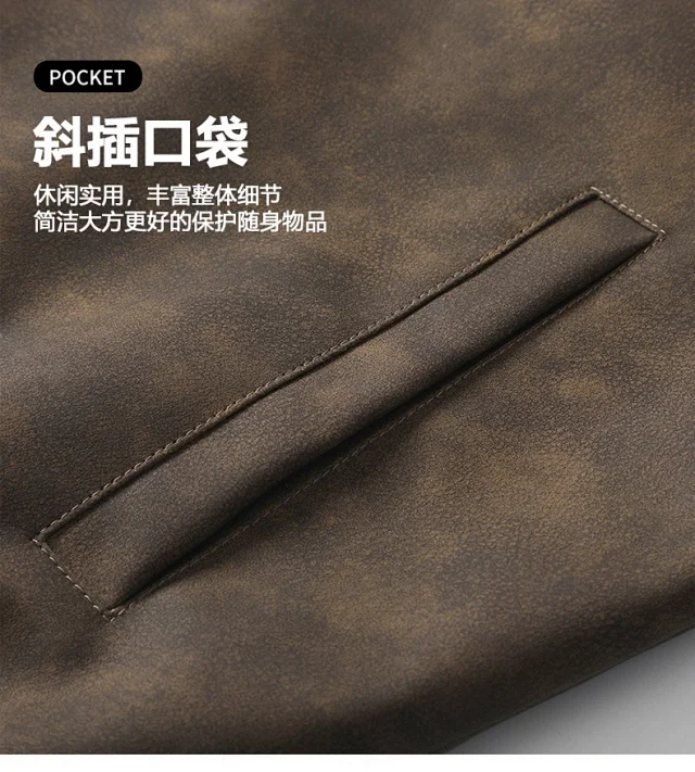Youth PU Leather Biker Jacket Detail