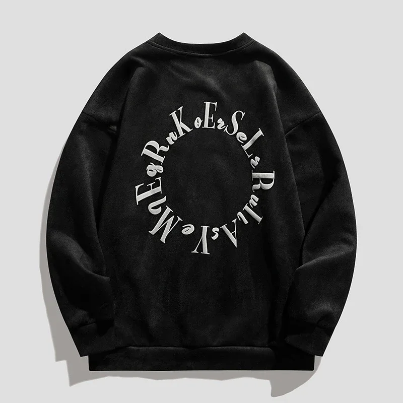 2025 Men's New Round - Neck Suede Pullover