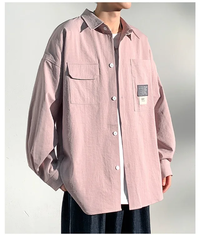 2025 Autumn Hong Kong Style Men's Workwear Shirt Detail