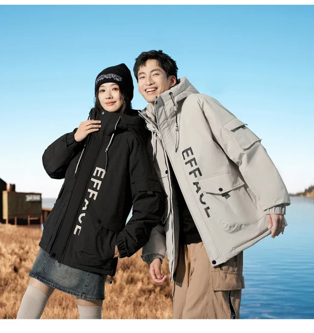 Men's Winter Duck Down Puffer Jacket Detail