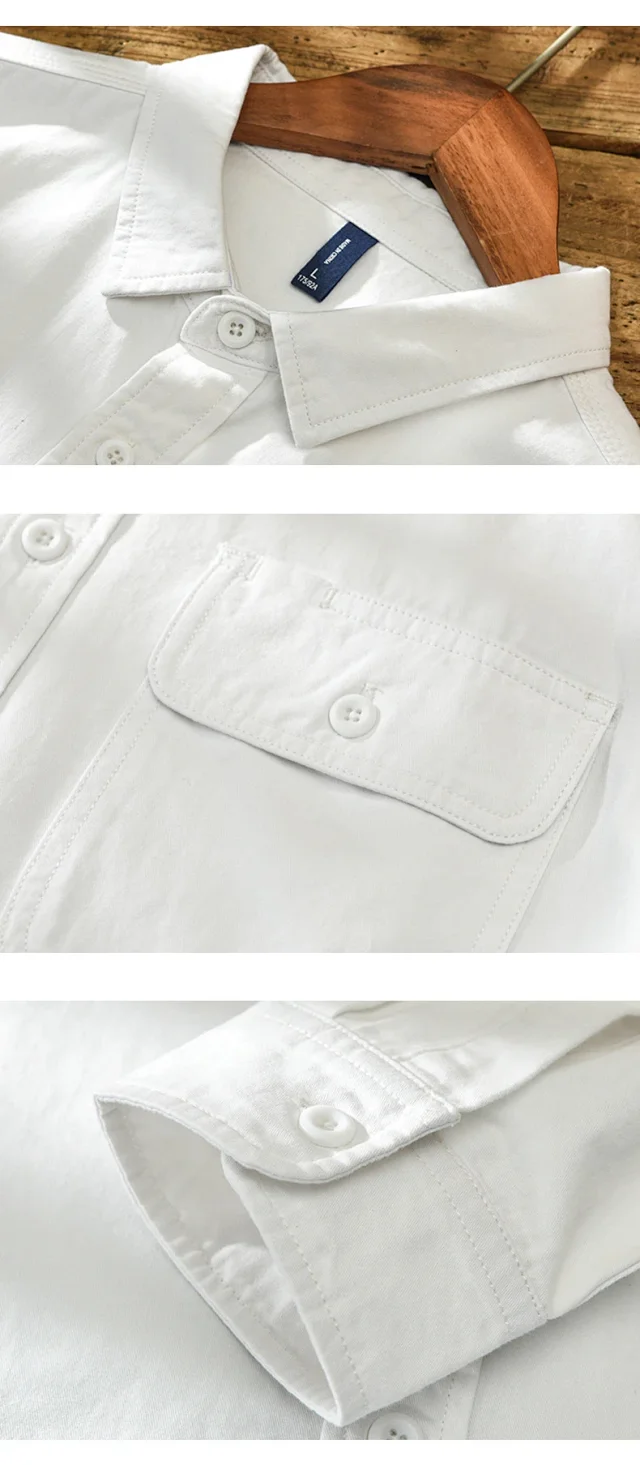 Autumn Retro Multi - Pocket Work Shirt Detail