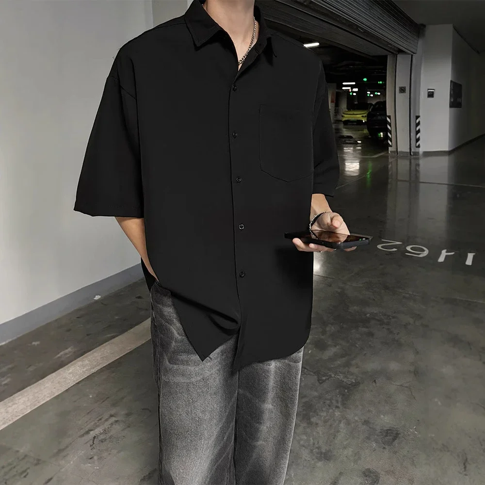 New Solid Ice Silk Shirt Coat
