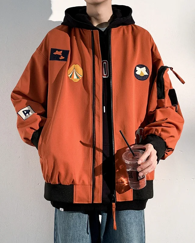 2025 Men's Autumn Stand-collar Flight Jacket Detail