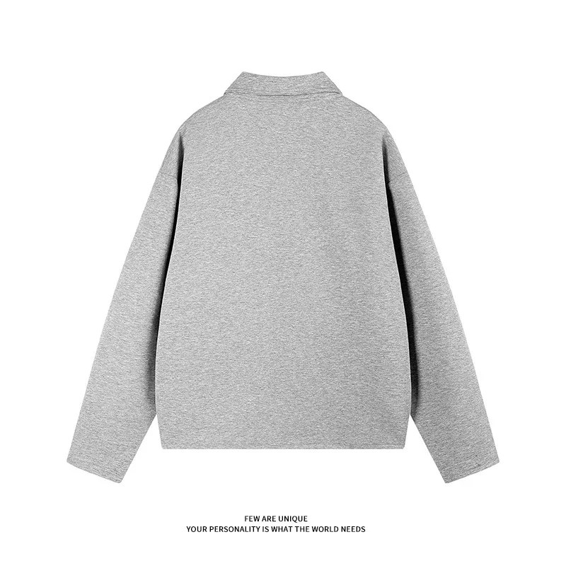 Men's Retro Patchwork Polo Long Sleeve T-shirt