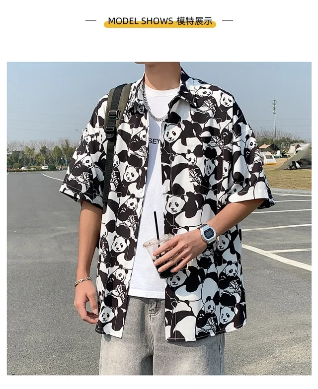 Trendy Floral Shirt (Unisex, Summer, Loose, Ice Silk, Couple, Unique Design) Detail