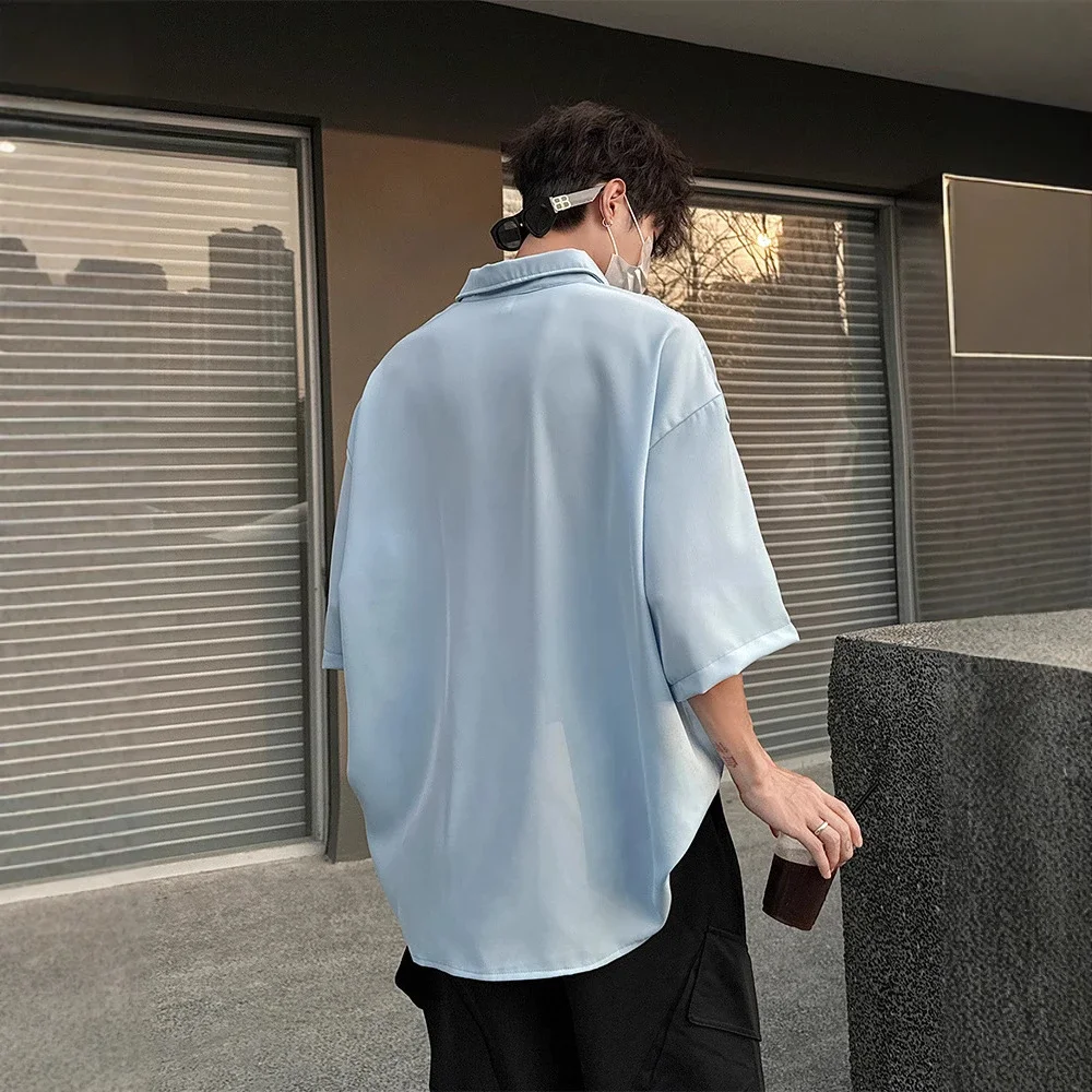 New Solid Ice Silk Shirt Coat