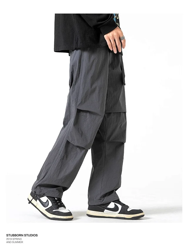 Autumn Men's Parachute Cargo Pants Detail