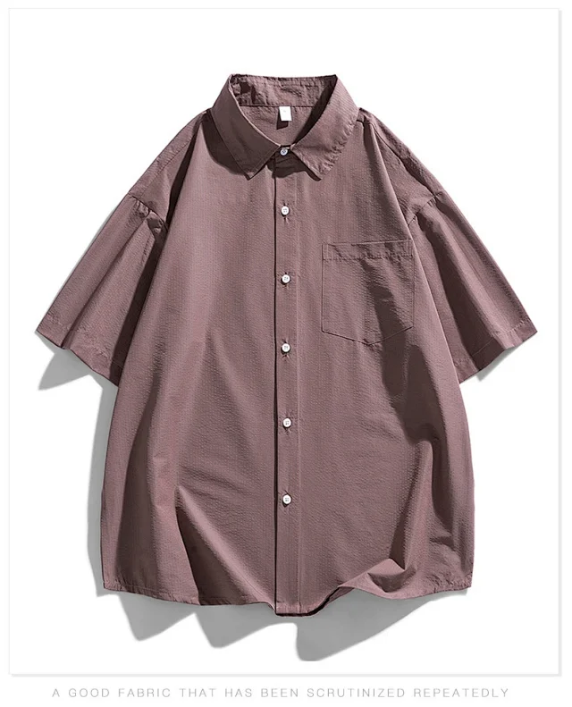 2025 Summer Hong Kong Style Couple's Loose Shirt Detail