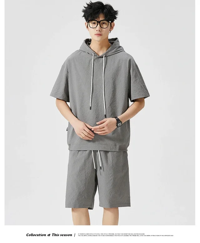 Men's Summer Hoodie & Shorts Set Detail