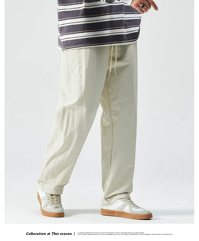 Men's Retro Loose Straight Trousers Detail