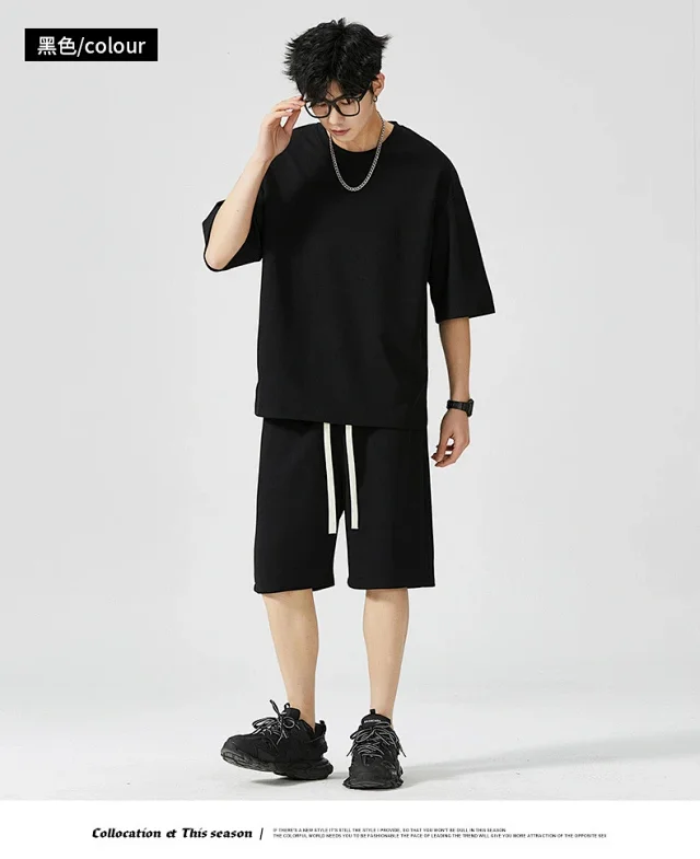 Summer Men's New Short-sleeve T-shirt Set Detail