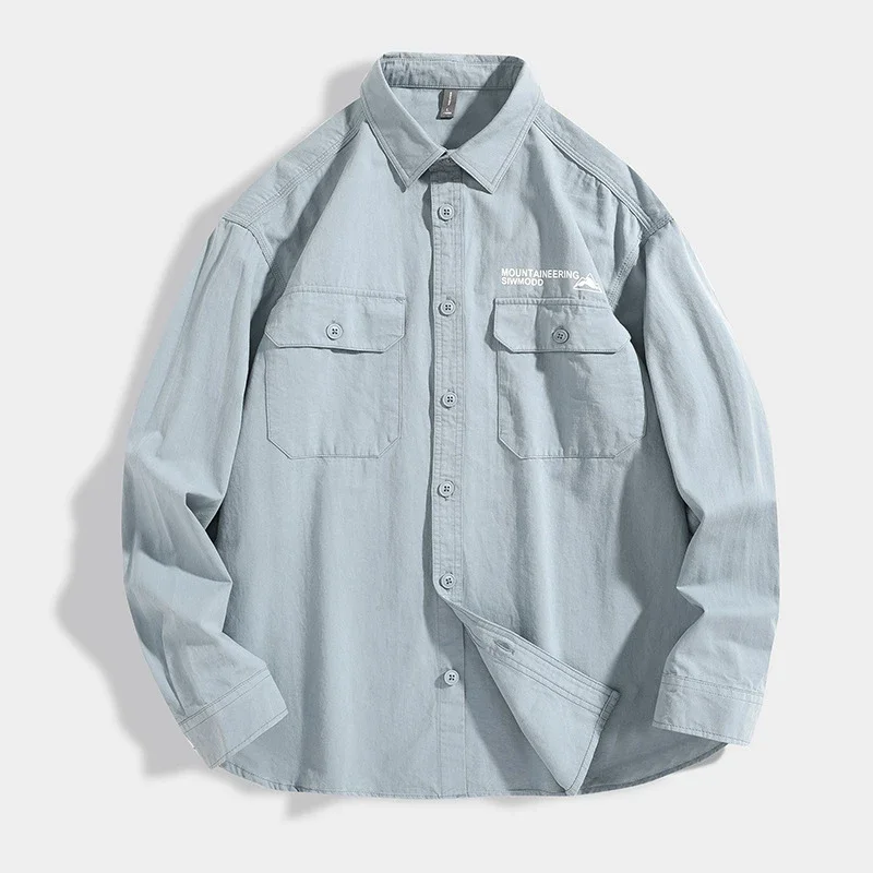 Men's Spring/Fall New Cotton Long-sleeve Shirt & Denim Work Jacket