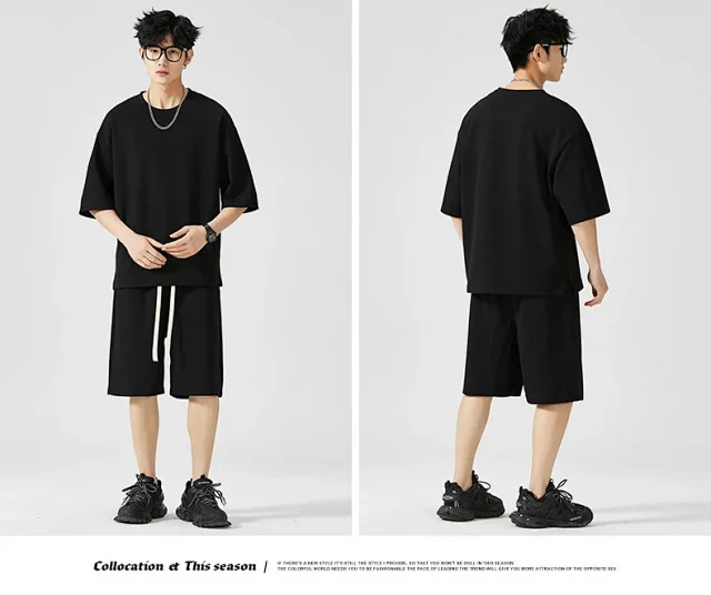 Summer Men's New Short-sleeve T-shirt Set Detail