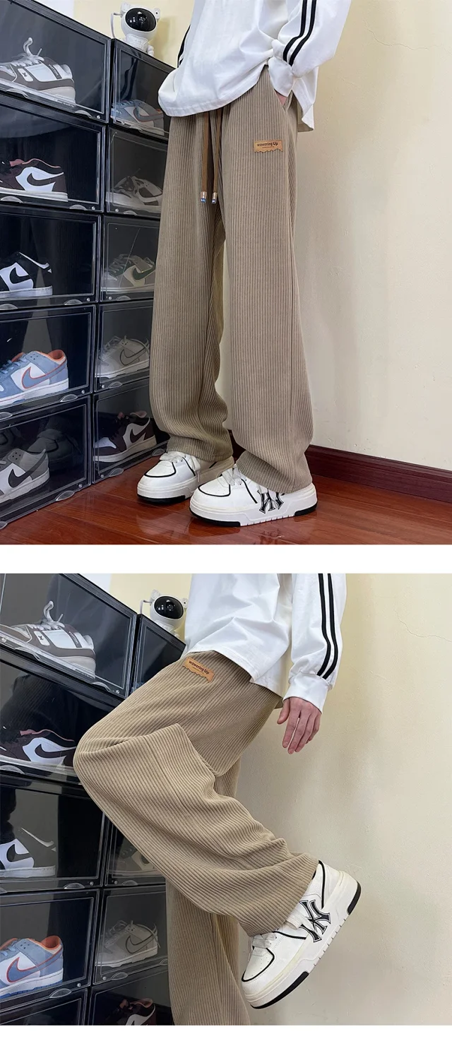 NASA Corduroy Pants: Men's Loose Straight Legs Detail