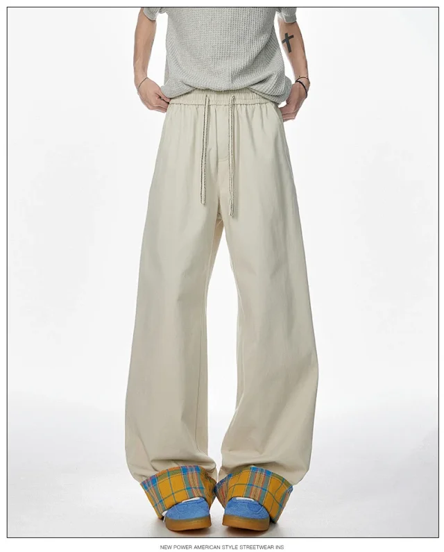 Men's Retro Loose Plaid Pants Detail