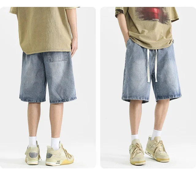 Men's Denim Shorts 2025 High Street Yellow Detail