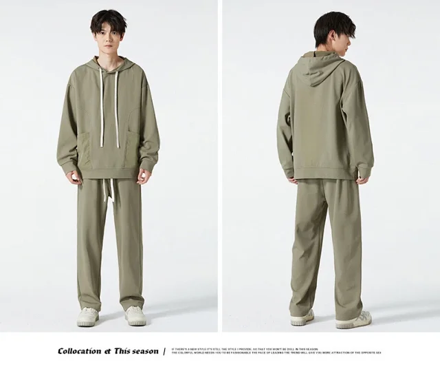 Men's Trendy Hoodie & Loose Pants Set Detail