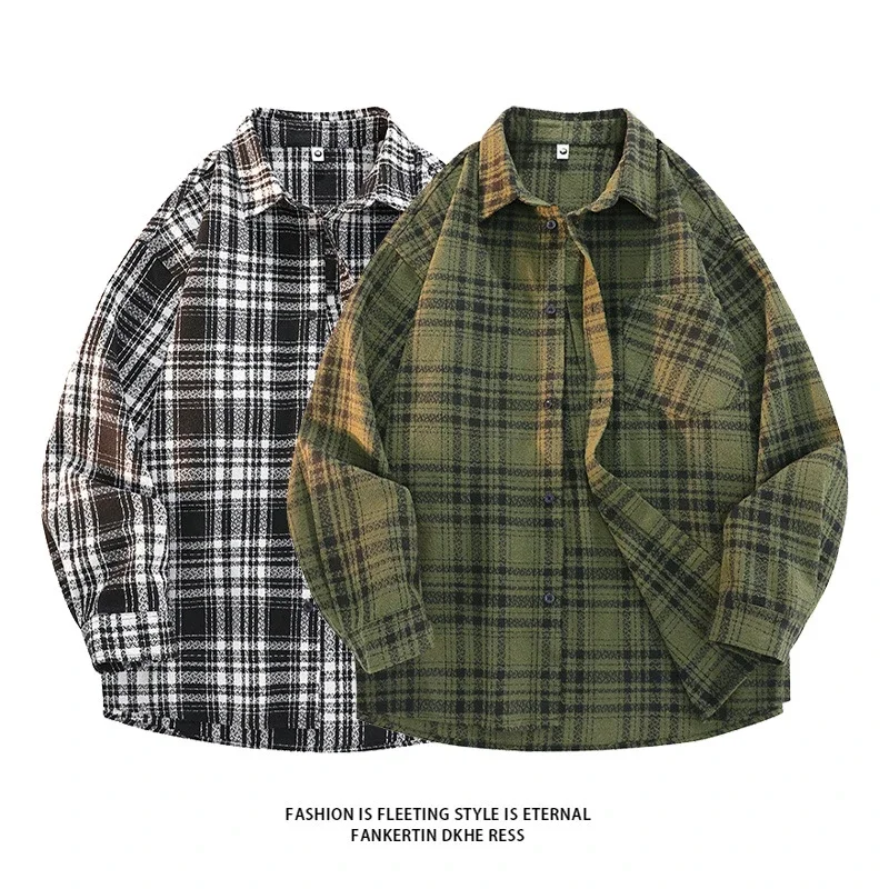 Autumn Retro Plaid Shirt