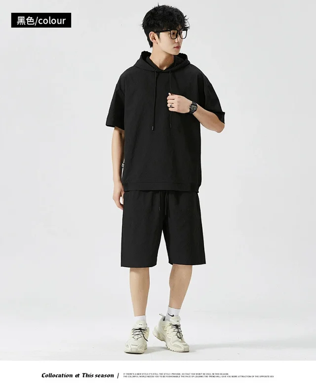 Men's Summer Hoodie & Shorts Set Detail