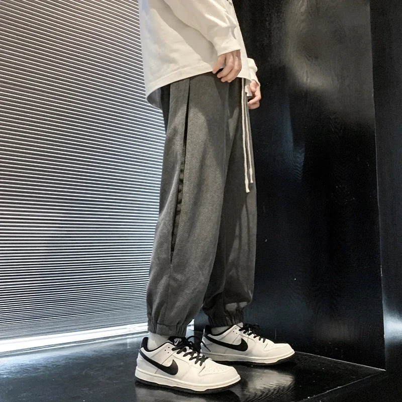 Autumn Mens Retro Loose Tapered Pants