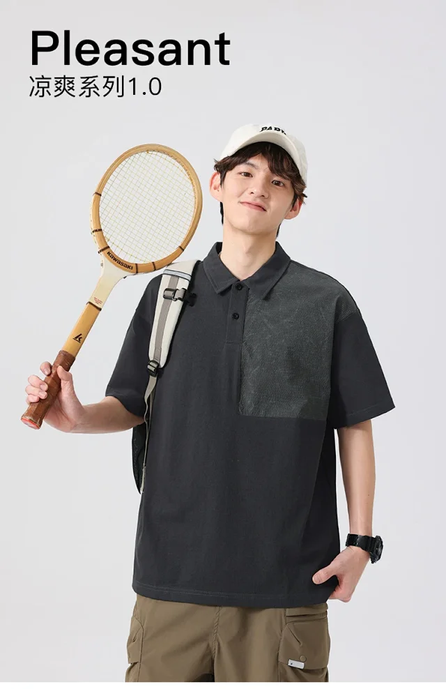 2025 Summer Men's Polo Shirt - Retro Colorblock Detail
