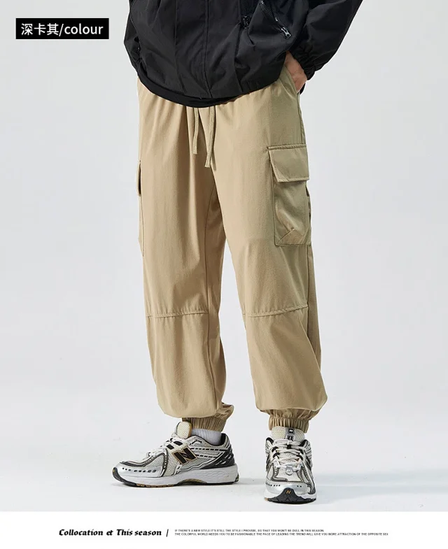 2025 Spring/Summer Men's Elastic Ice Silk Pants Detail