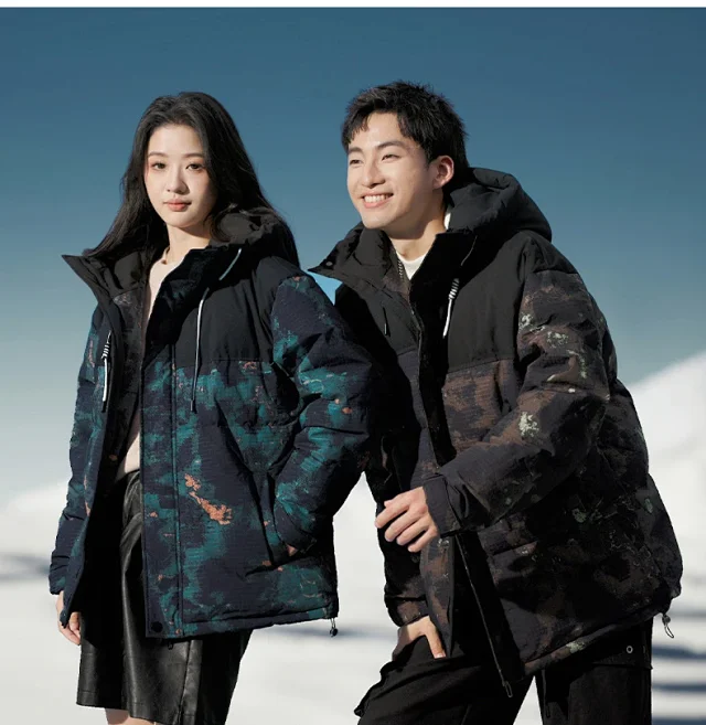 2025 Men's Short Camo Puffer Jacket Detail