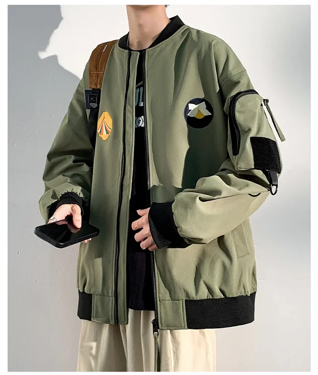2025 Men's Autumn Stand-collar Flight Jacket Detail