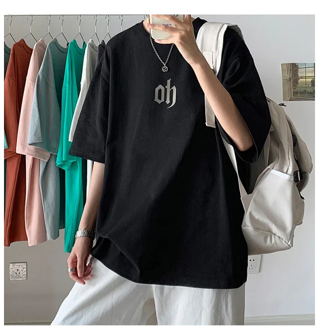 Hong Kong Style Ins  Loose Short Sleeve T-shirt Detail