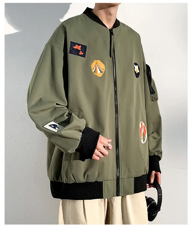 2025 Men's Autumn Stand-collar Flight Jacket Detail