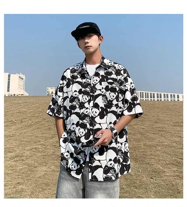 Trendy Floral Shirt (Unisex, Summer, Loose, Ice Silk, Couple, Unique Design) Detail