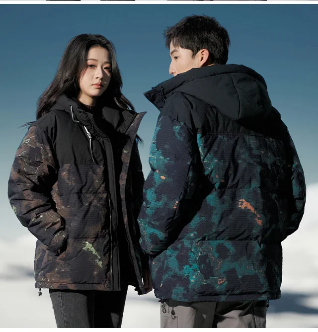 2025 Men's Short Camo Puffer Jacket Detail