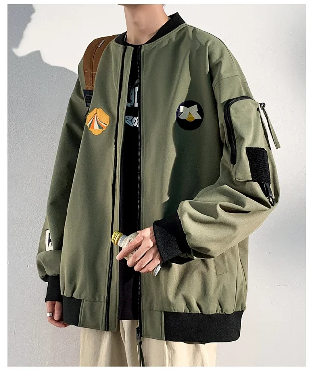 2025 Men's Autumn Stand-collar Flight Jacket Detail