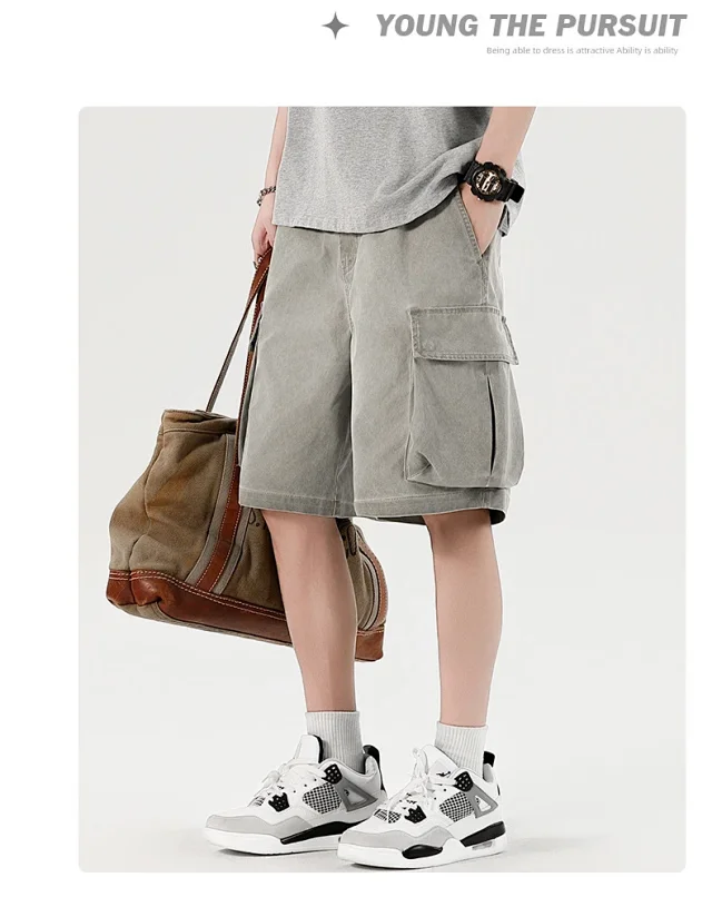 Summer Men's Denim Shorts Detail