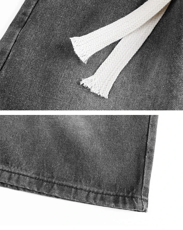 Men's Denim Shorts 2025 High Street Yellow Detail
