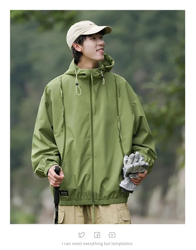 Spring/Autumn New Jackets Unisex Hooded Outerwear Detail