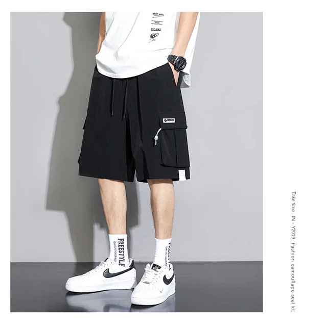 Men's Summer Ice Silk Cargo Shorts Detail