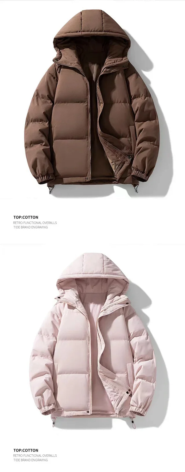 Japanese Style Couple Puffer Jackets Detail