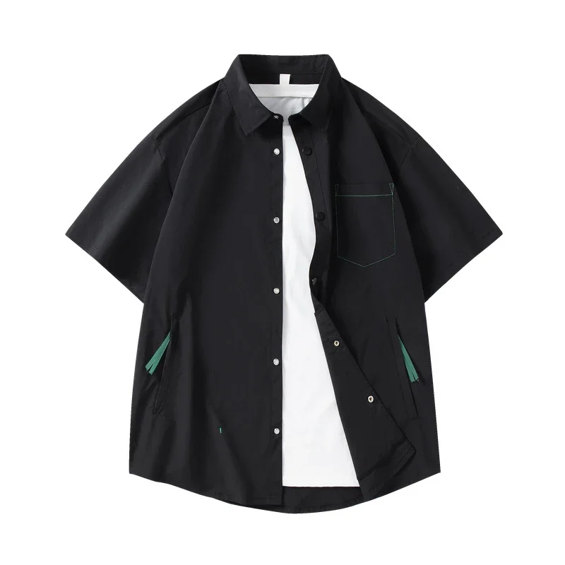 Men's Summer Short-sleeve Hong Kong-style Shirt