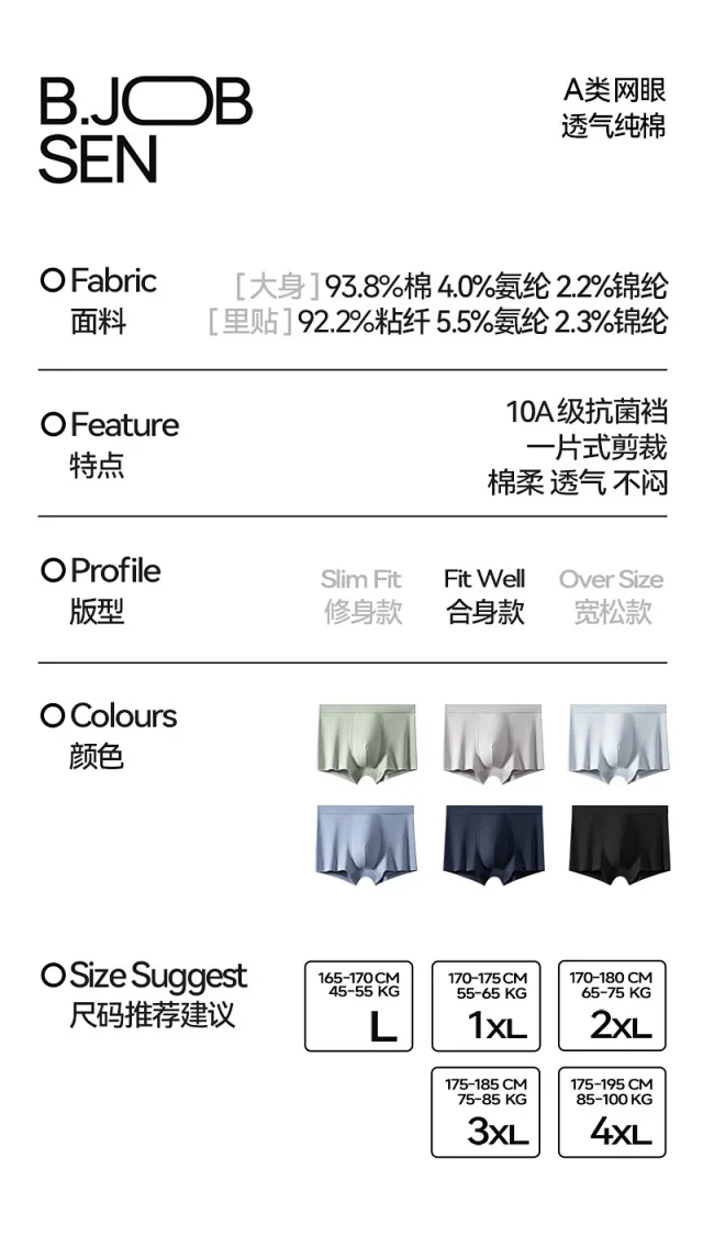 Men's Summer Mesh Cotton Boxer Briefs Detail
