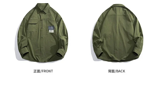 2025 Autumn Hong Kong Style Men's Workwear Shirt Detail