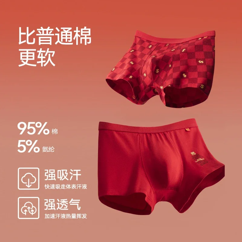 Red Cotton Men's Dragon Briefs