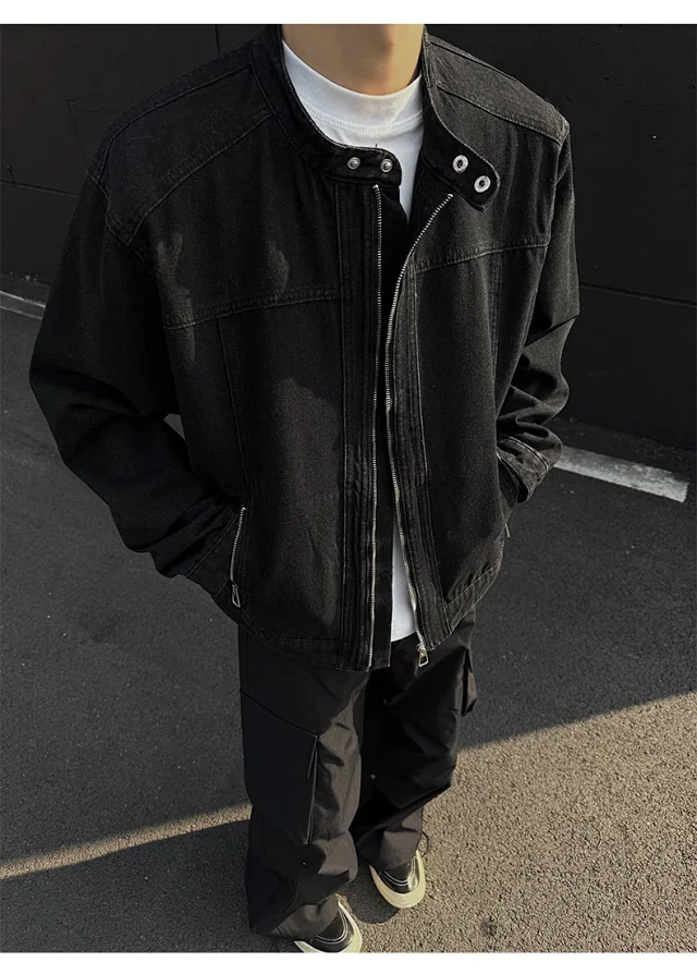 Men's Vintage Denim Jacket Detail