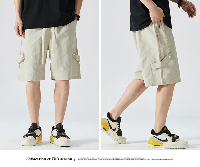 Japanese Mens Summer Work Shorts Detail