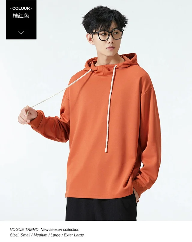 Men's Autumn/Winter Solid Hoodie Detail