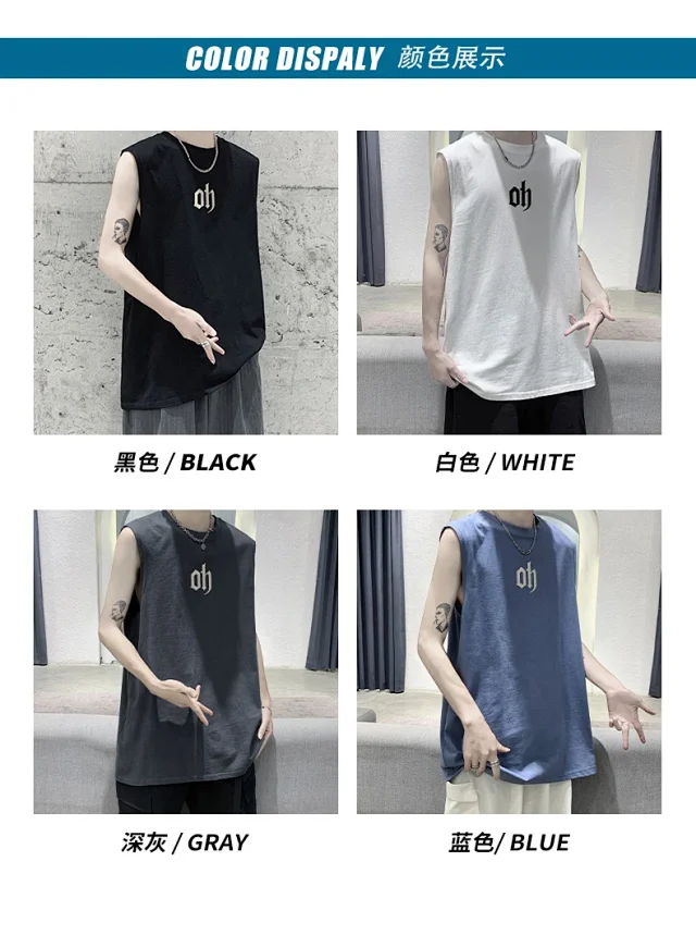 Men's Cotton Sleeveless Gym Tank Top Detail