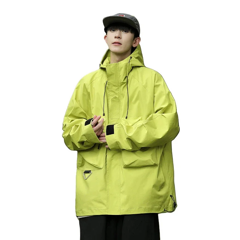 Solid Outdoor Windproof Waterproof Hooded Jacket