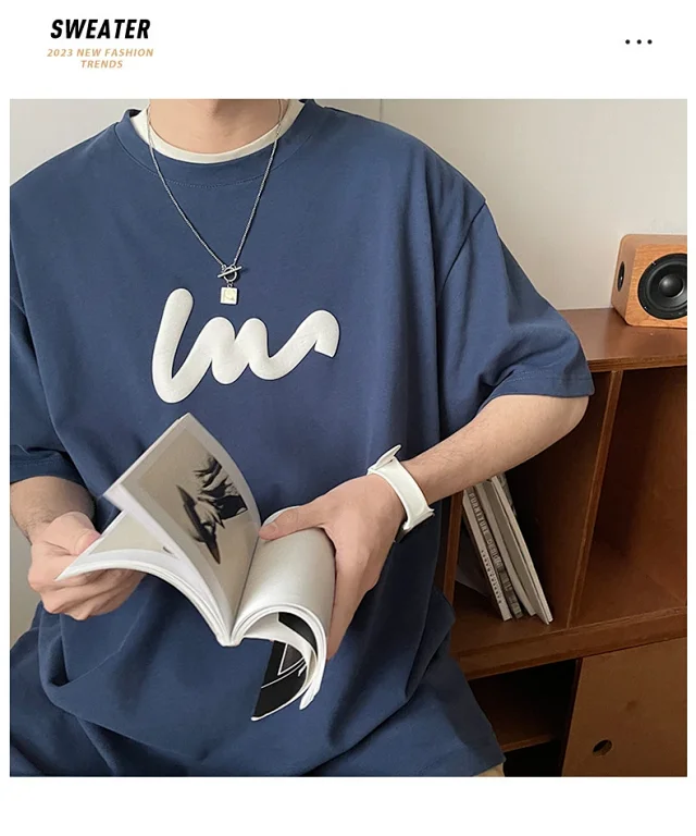 Summer Men's Trendy Short Sleeve T-shirt Detail