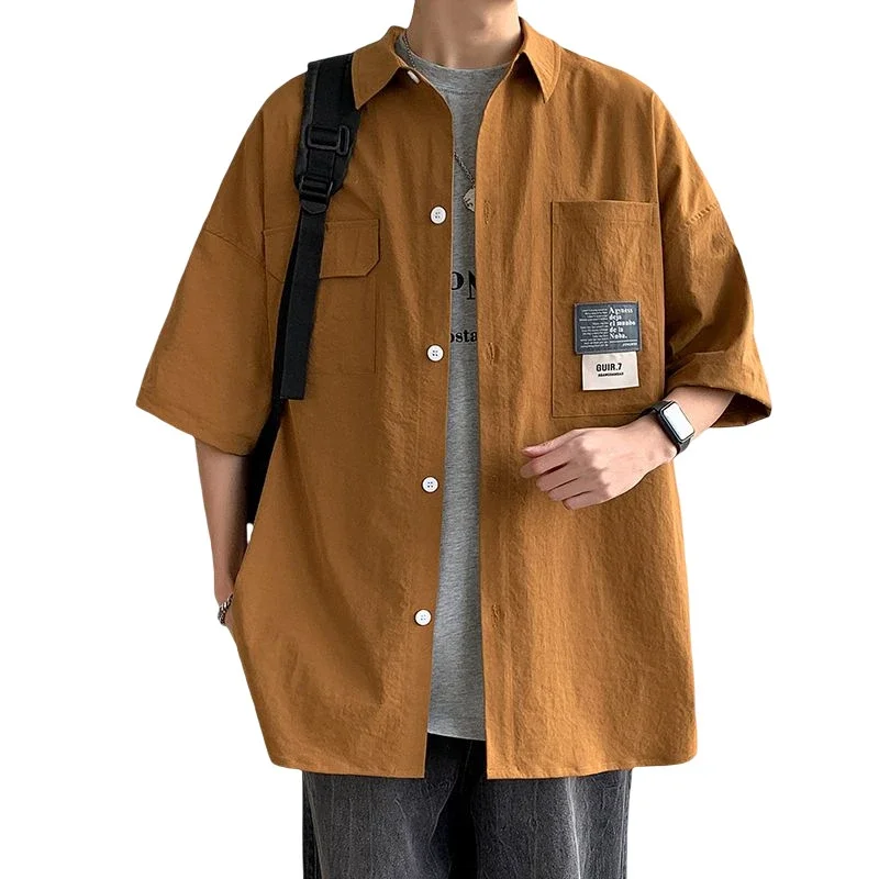 Men's Summer Ice Silk Short-Sleeve Shirt