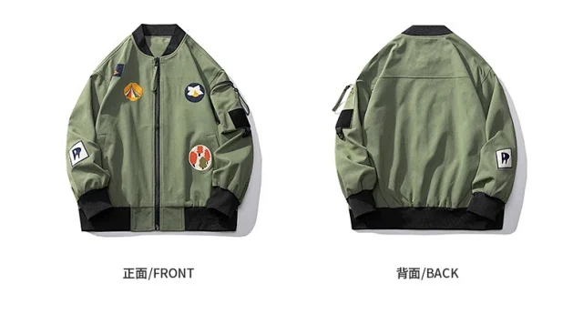 2025 Men's Autumn Stand-collar Flight Jacket Detail